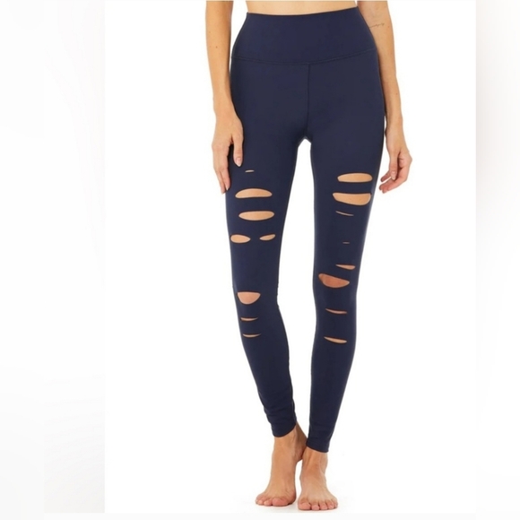 ALO High Waisted Wripped Warrior Leggings - Picture 1 of 6